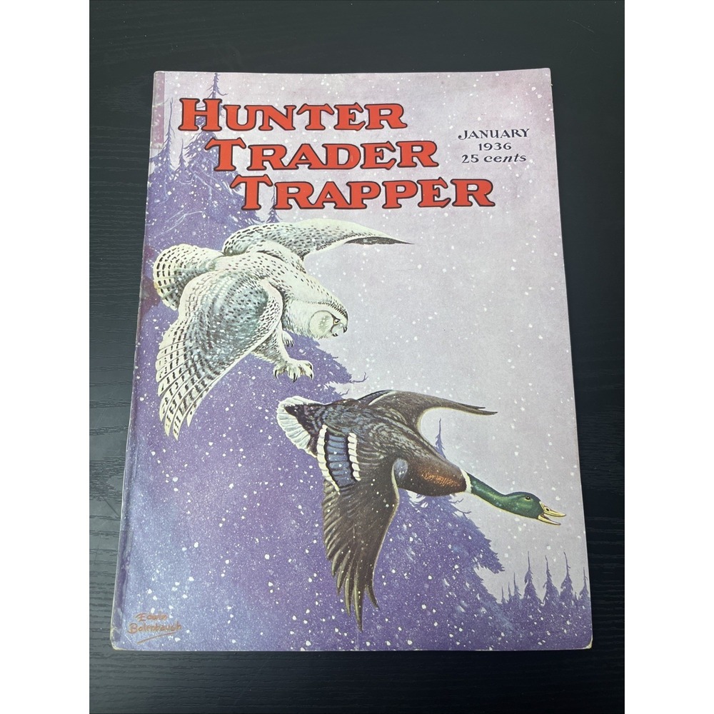 unter Trader Trapper January 1936 Vintage Hunting Trapping Magazine